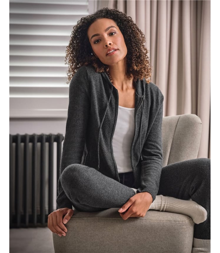 Cardigan à capuche Détente luxueux - Femme - Cachemire & Mérinos